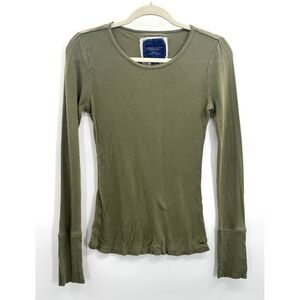 VTG Y2K Top Abercrombie & Fitch Medium Waffle Knit Shirt Fairy Grunge Indie Boho